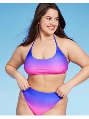 wild fable Ombre Pink and Blue Halter Bikini Set NEW